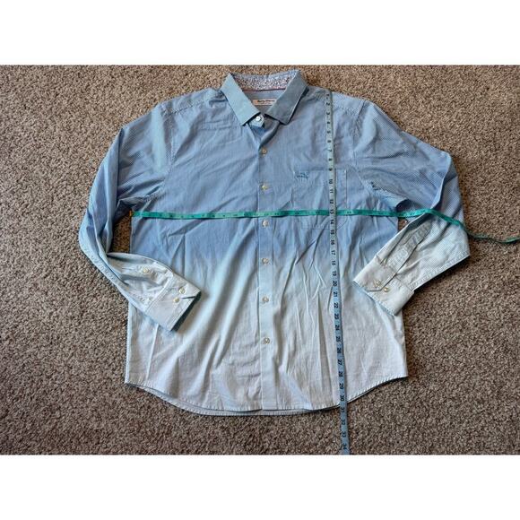 Tommy Bahama Long Sleeve button up; Fading blue pin stripes size XL, PIMA Cotton - Picture 5 of 12